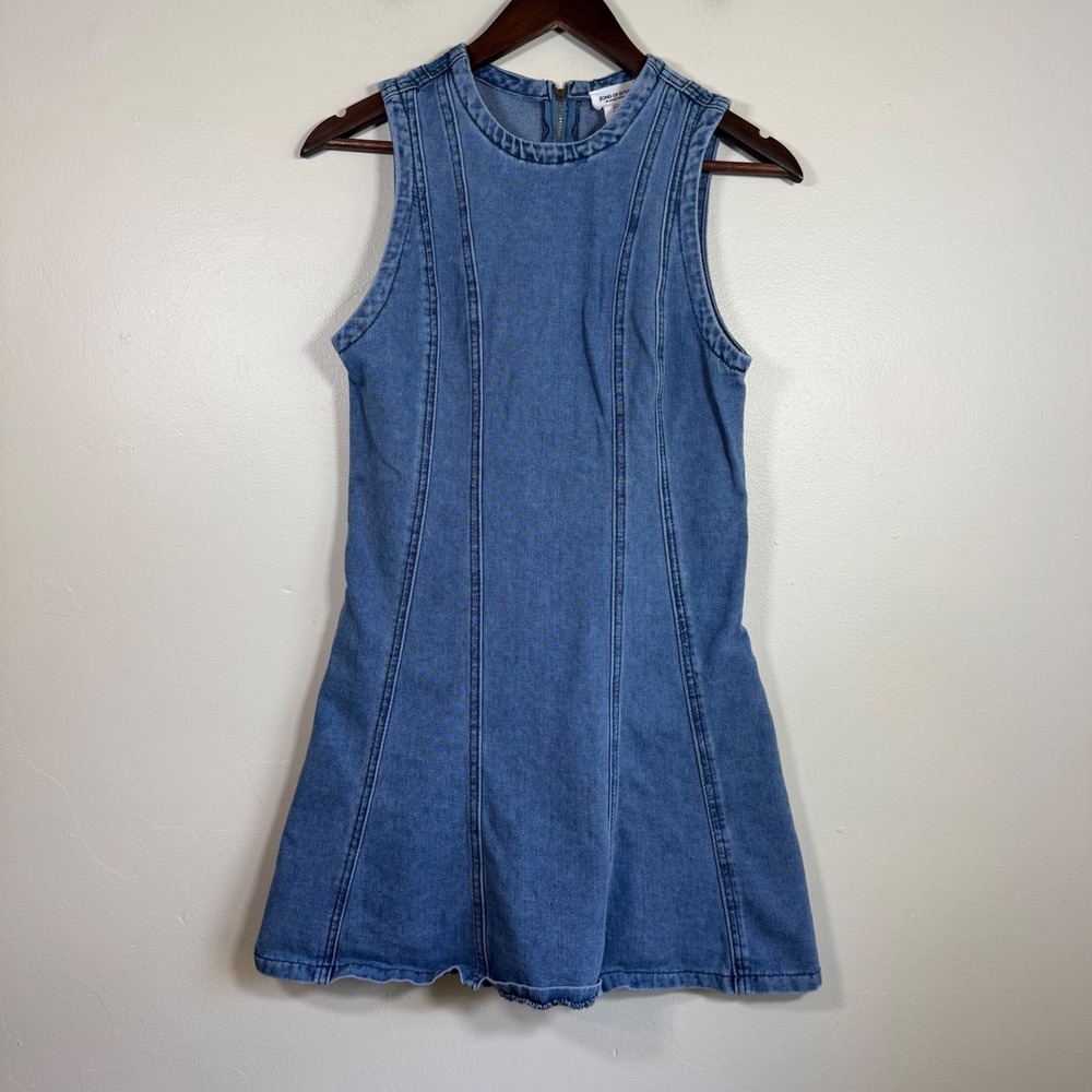 Song of Style Paneled Sleeveless Denim Mini Dress Size Medium Blue